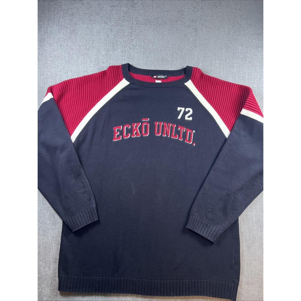 Ecko Unltd Vintage 80/90s Sweater XXL Blk Rhino Unlimited Streetwear Outerwear‎